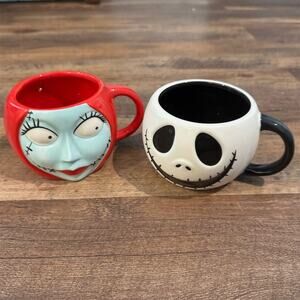 Disney Nightmare Before Christmas Jack & Sally Sculpted Mug Set Couples Gift